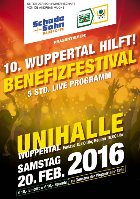 Plakat von "Wuppertal hilft" 2016